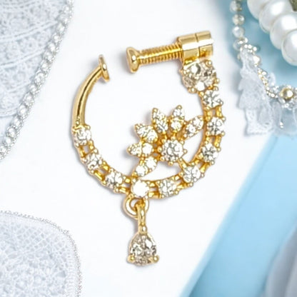 nath,nathni nosepin,nosering,no need piercing nath,screwed nosepin