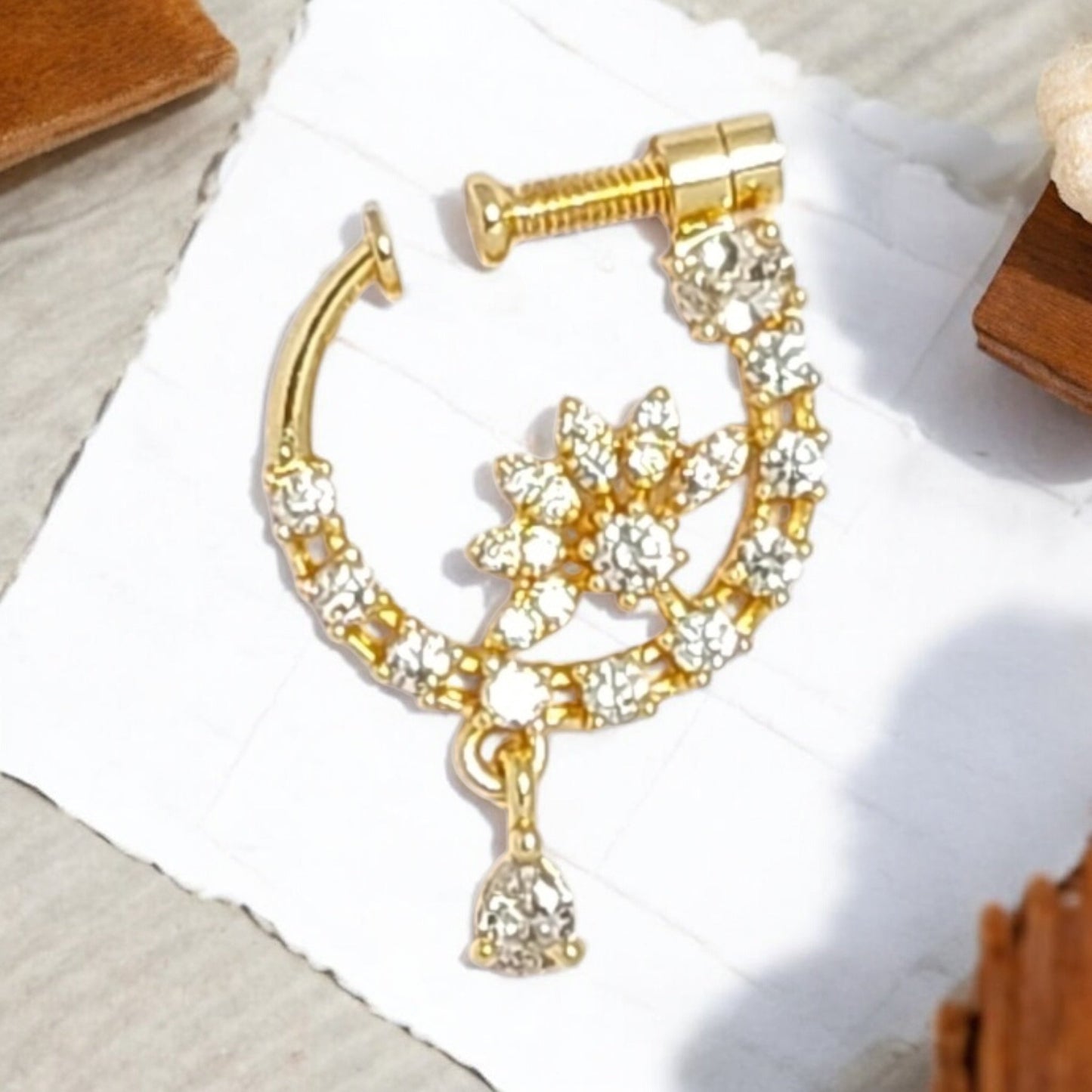 nath,nathni nosepin,nosering,no need piercing nath,screwed nosepin