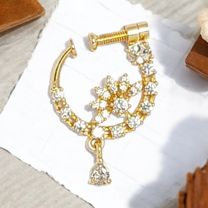 nath,nathni nosepin,nosering,no need piercing nath,screwed nosepin