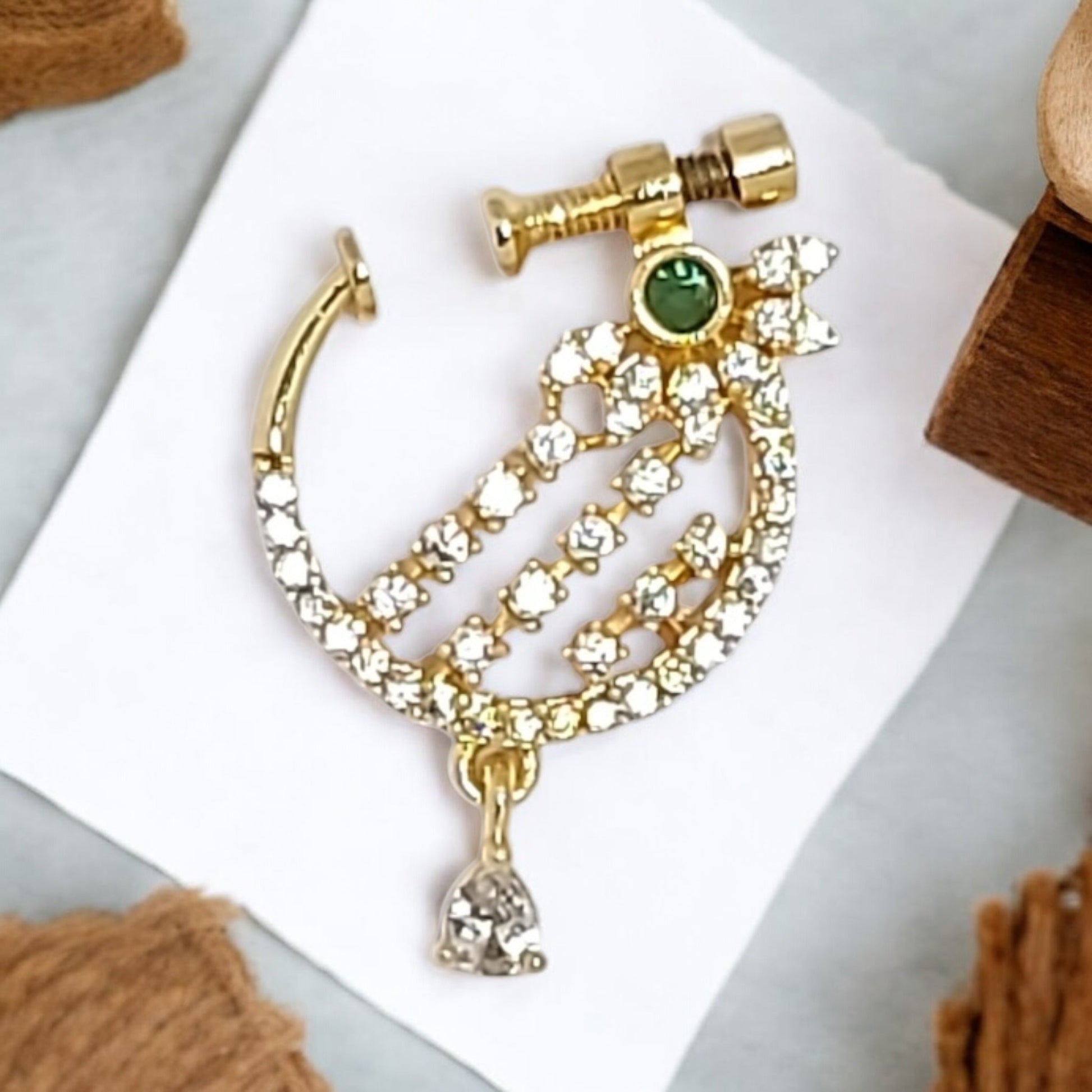 nath,nathni nosepin,nosering,no need piercing nath,screwed nosepin