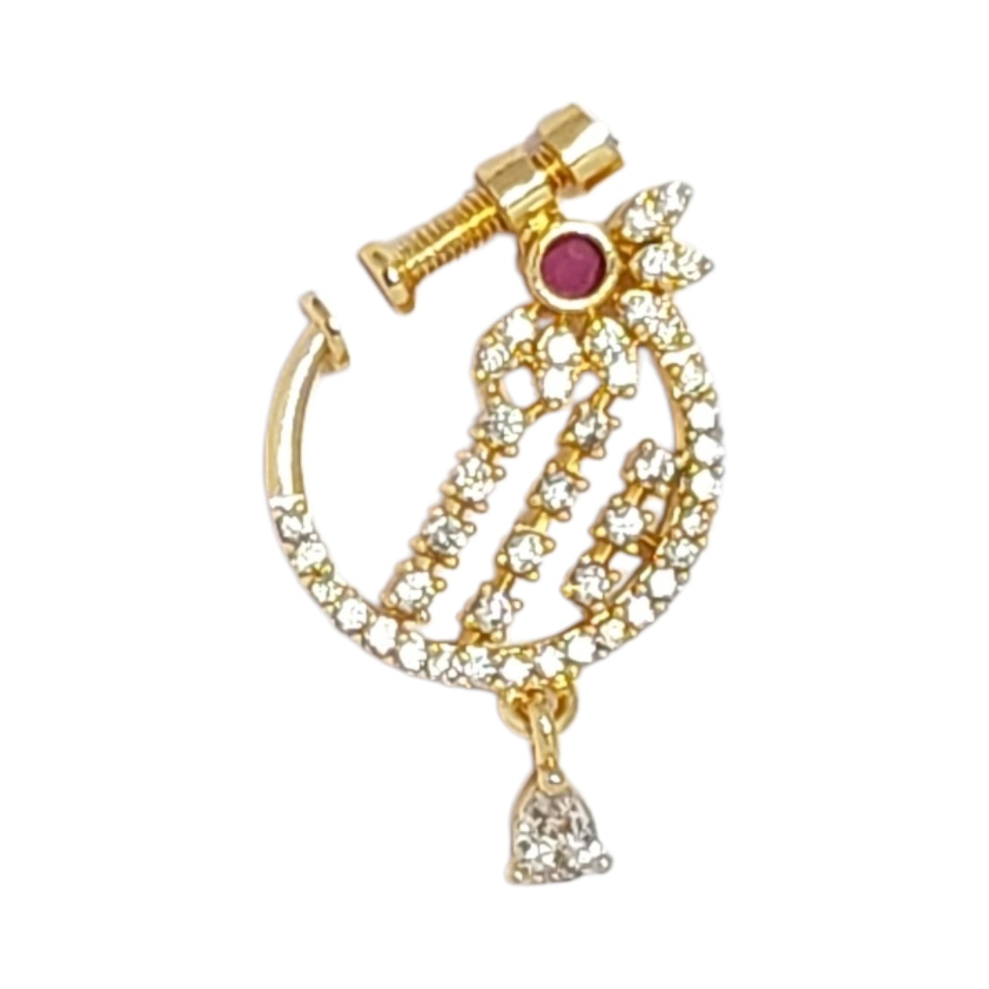 nath,nathni nosepin,nosering,no need piercing nath,screwed nosepin