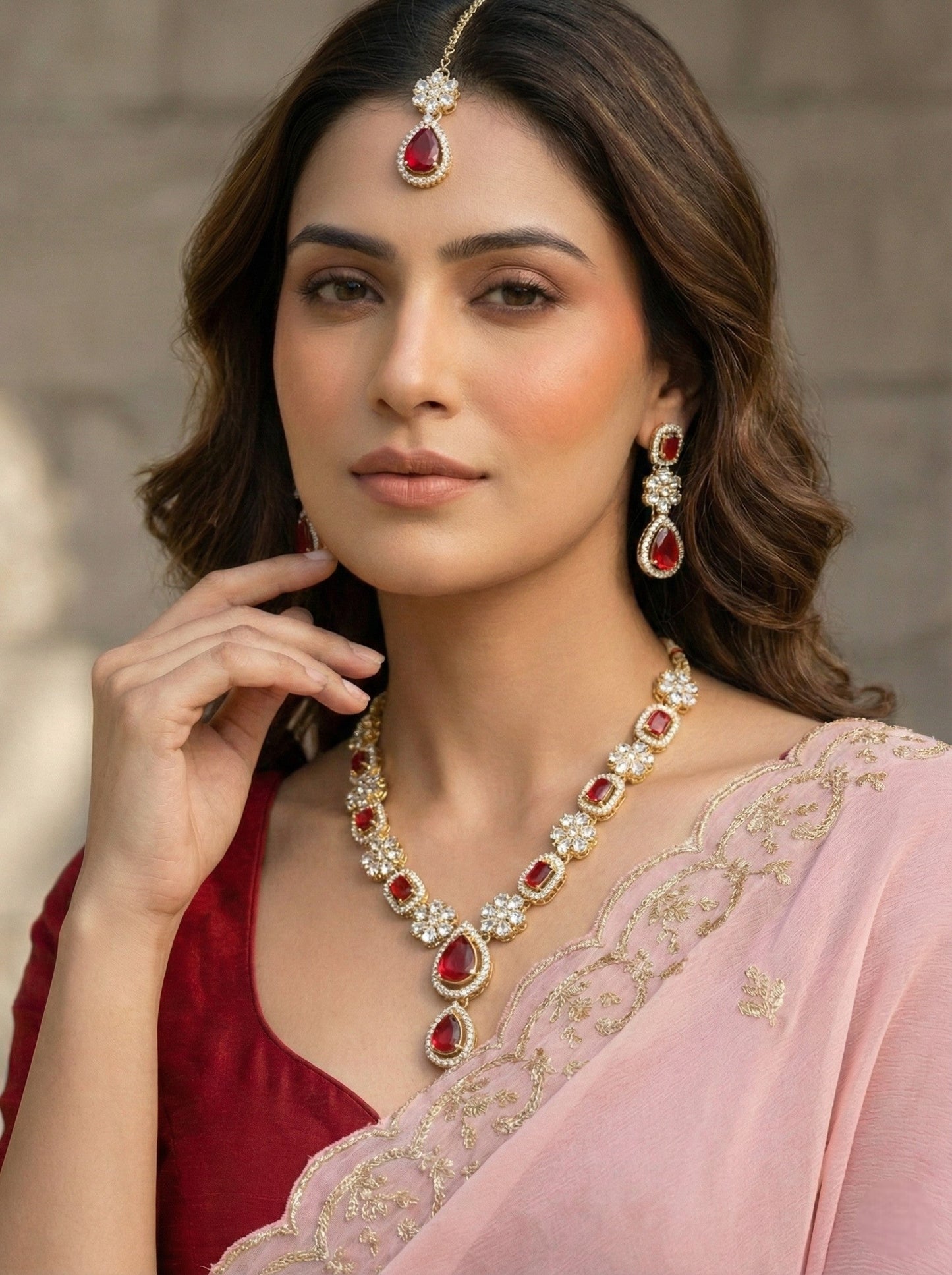 Necklace,american diamond set,ad set,silver set