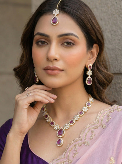 Necklace,american diamond set,ad set,silver set