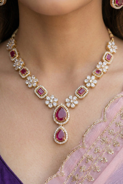 Necklace,american diamond set,ad set,silver set