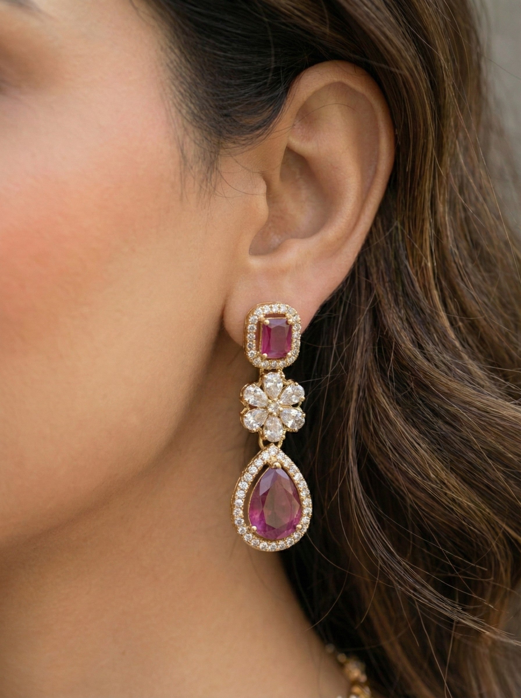 Necklace,american diamond set,ad set,silver set