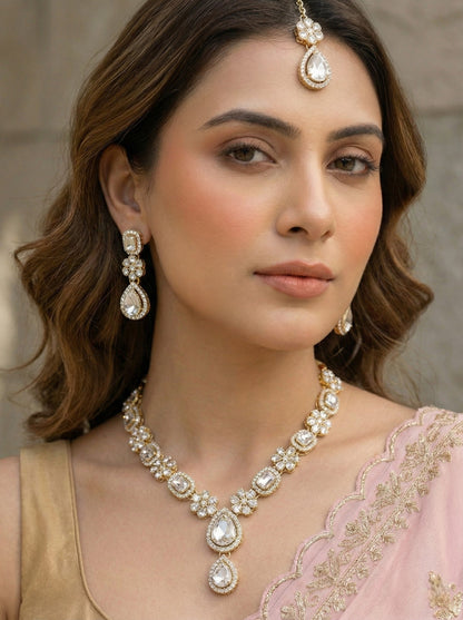 Necklace,american diamond set,ad set,silver set