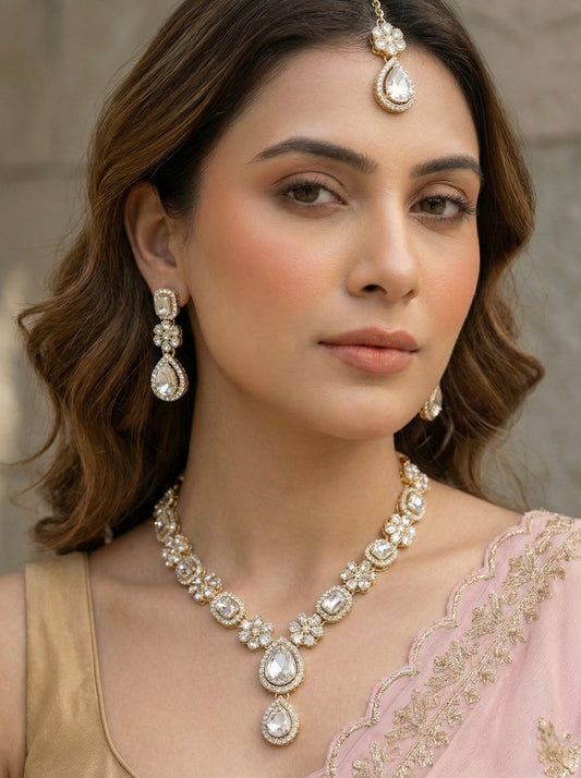 Necklace,american diamond set,ad set,silver set