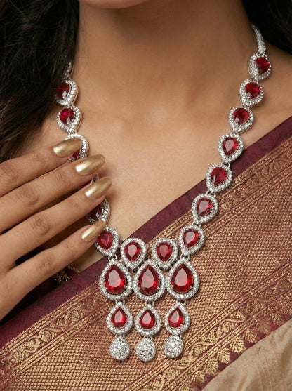 Necklace,american diamond set,ad set,silver set