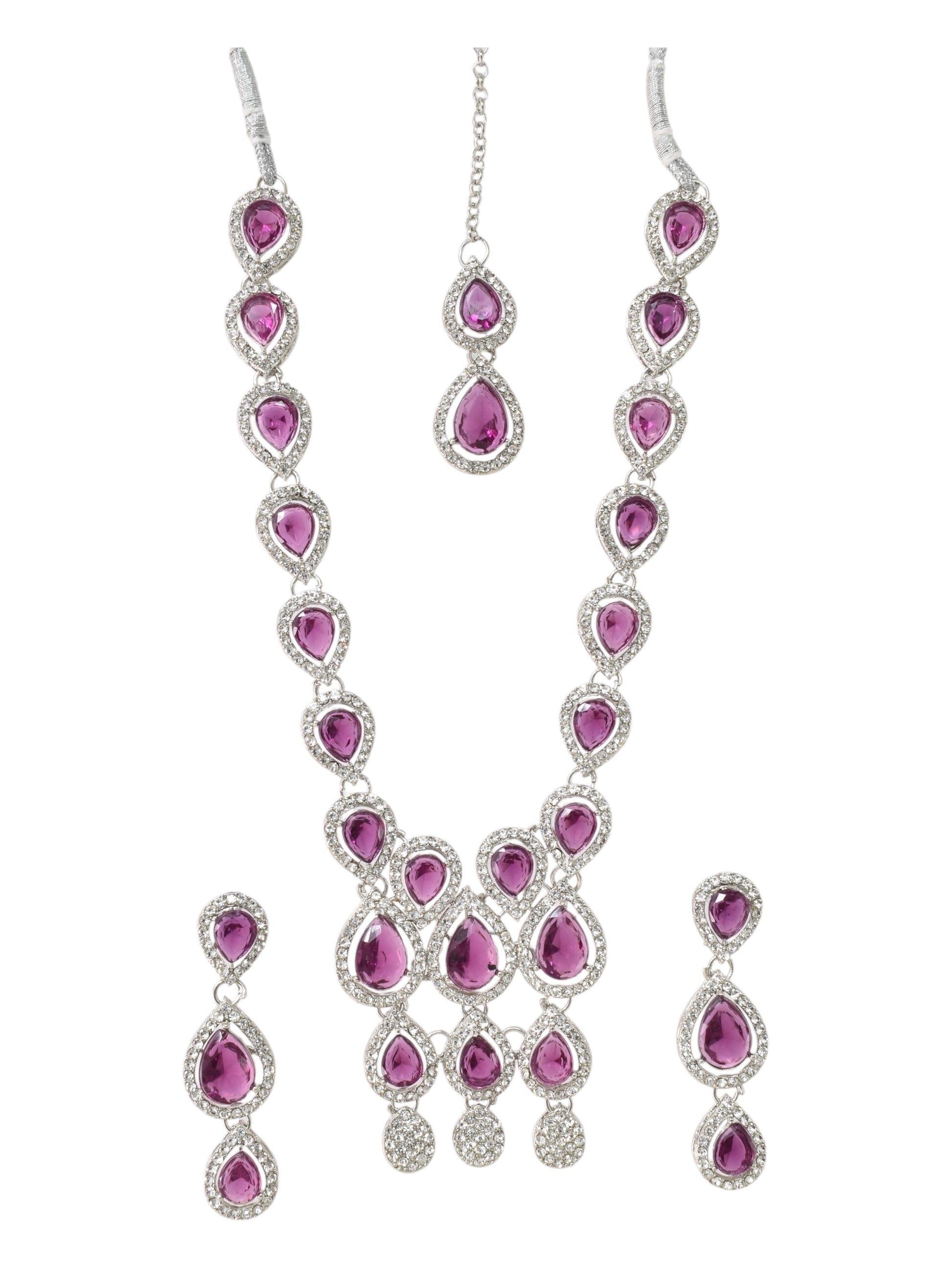 Necklace,american diamond set,ad set,silver set