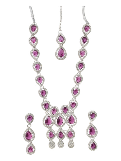 Necklace,american diamond set,ad set,silver set