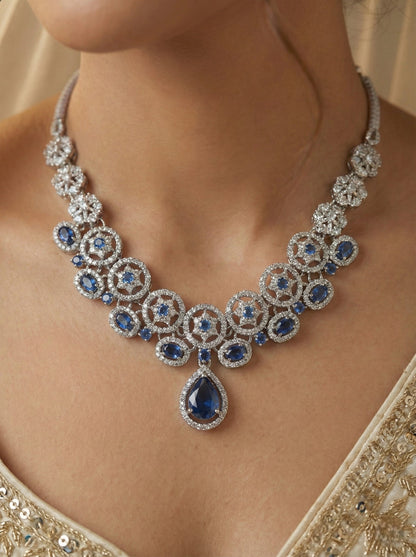 Necklace,american diamond set,ad set,silver set