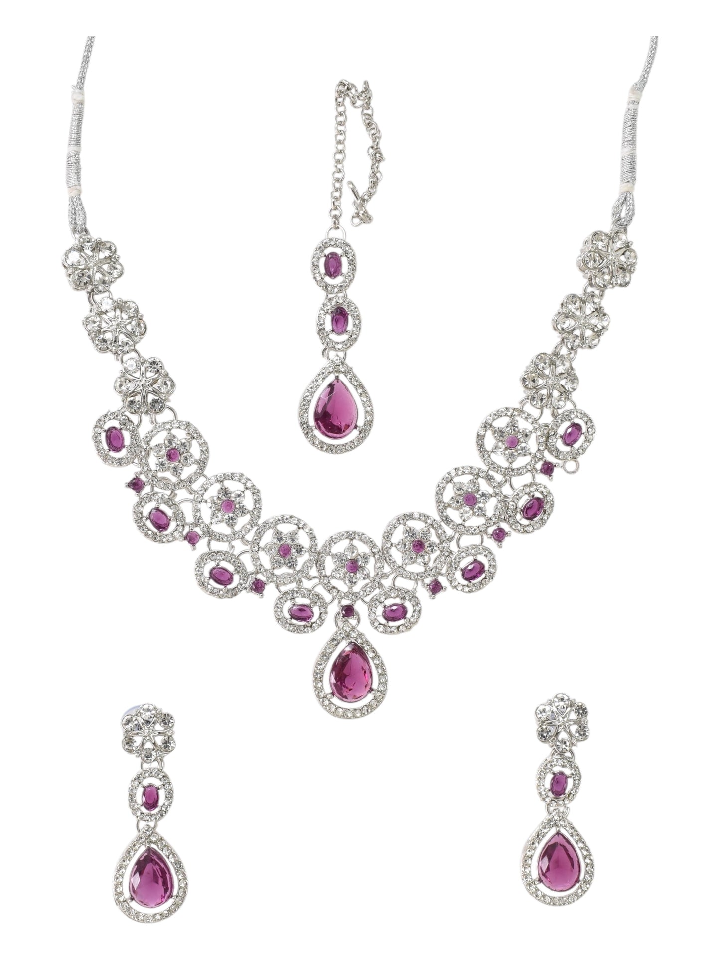 Necklace,american diamond set,ad set,silver set