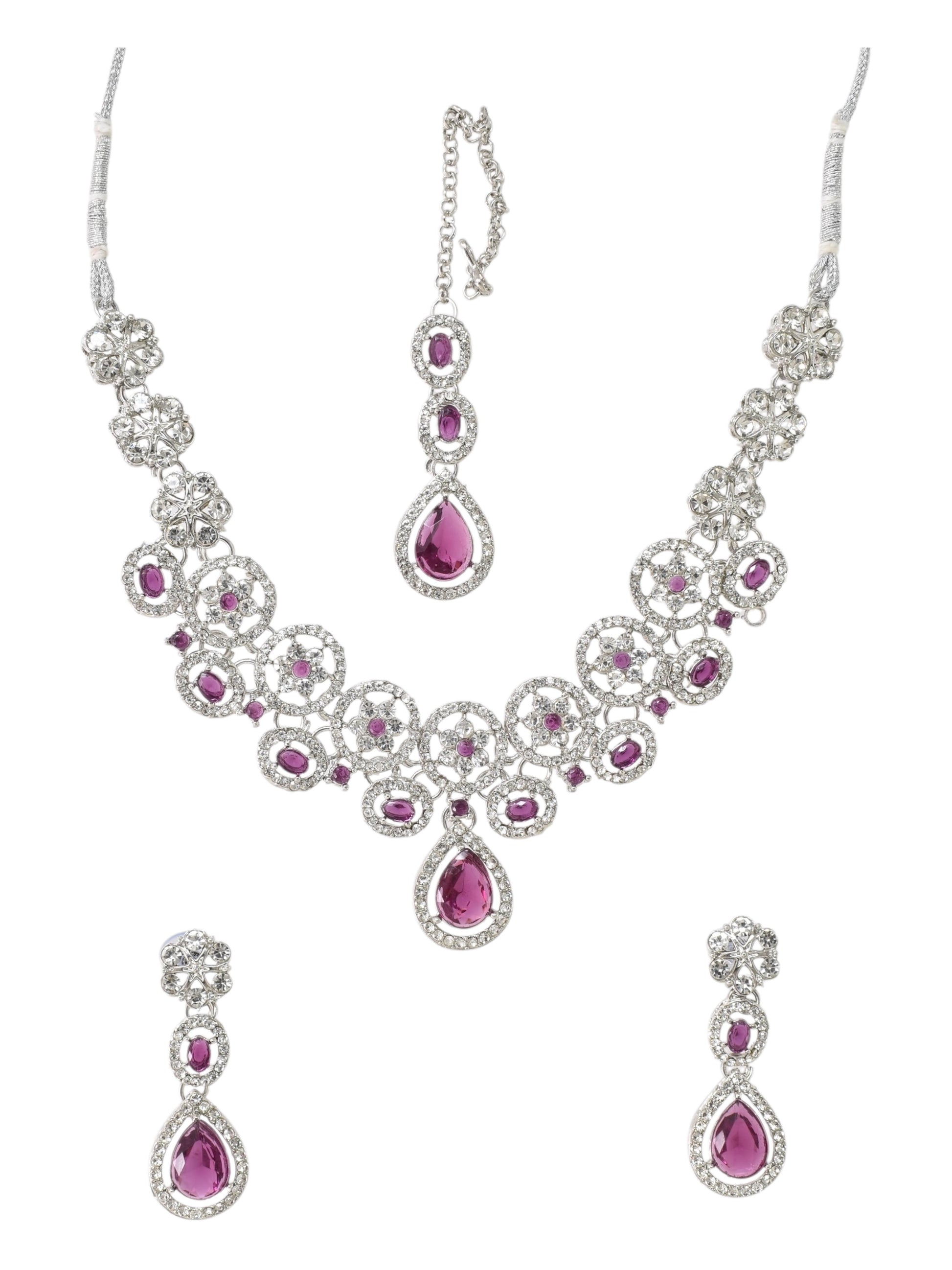 Necklace,american diamond set,ad set,silver set