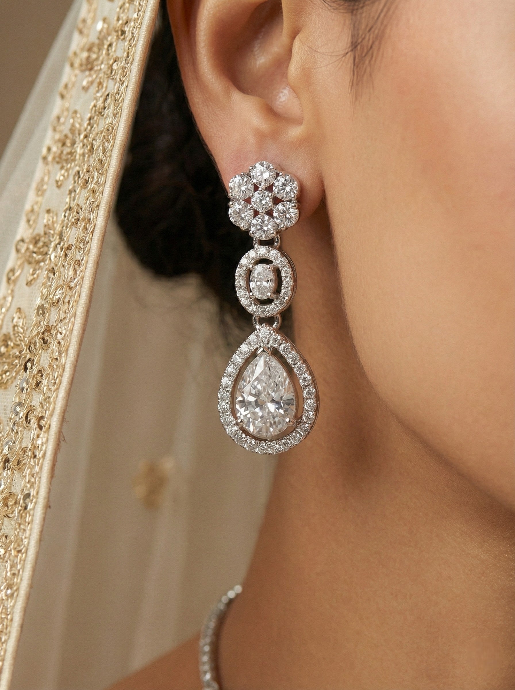 Necklace,american diamond set,ad set,silver set