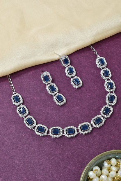 Necklace,american diamond set,ad set,silver set