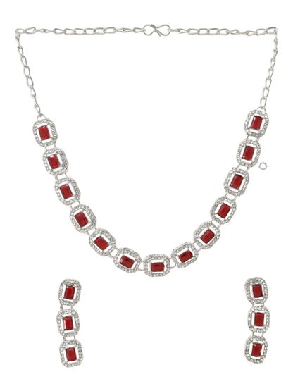 Necklace,american diamond set,ad set,silver set