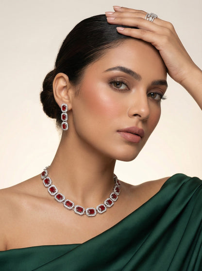 Necklace,american diamond set,ad set,silver set