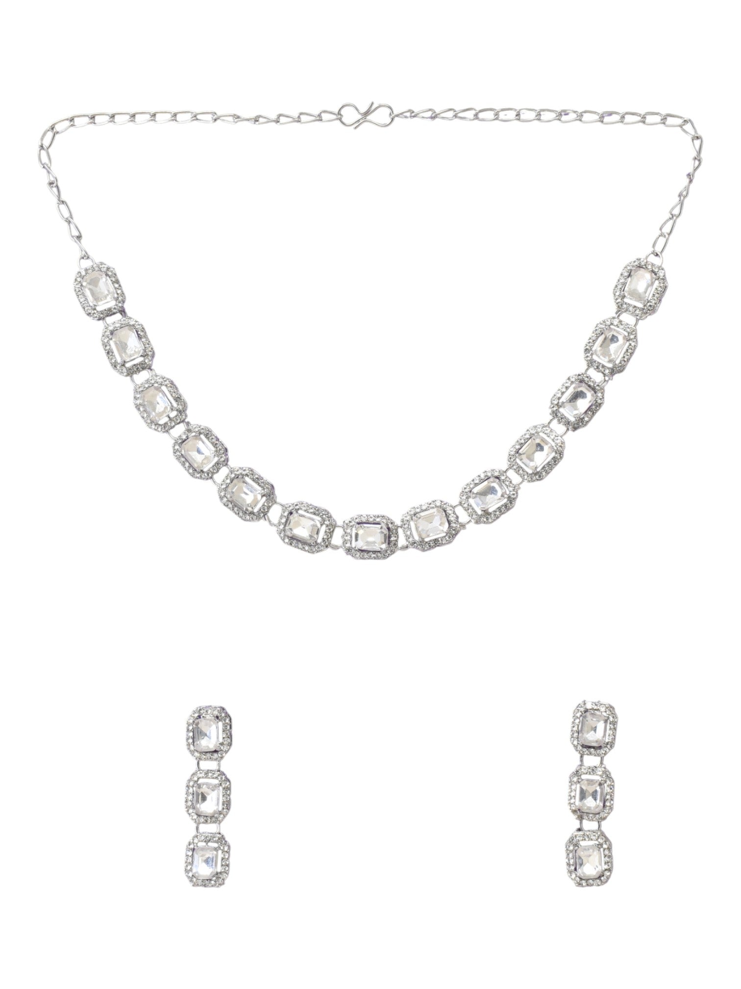 Necklace,american diamond set,ad set,silver set