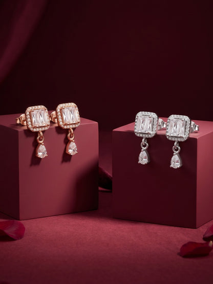 Elegant Sparkling Stone Stud Earrings Combo for Women and Girls