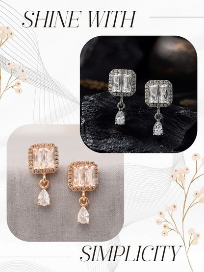Elegant Sparkling Stone Stud Earrings Combo for Women and Girls
