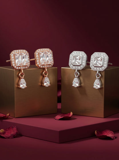 Elegant Sparkling Stone Stud Earrings Combo for Women and Girls