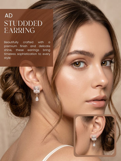 Elegant Sparkling Stone Stud Earrings Combo for Women and Girls