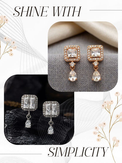 Elegant Sparkling Stone Stud Earrings Combo for Women and Girls