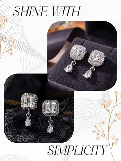Elegant Sparkling Stone Stud Earrings Combo for Women and Girls