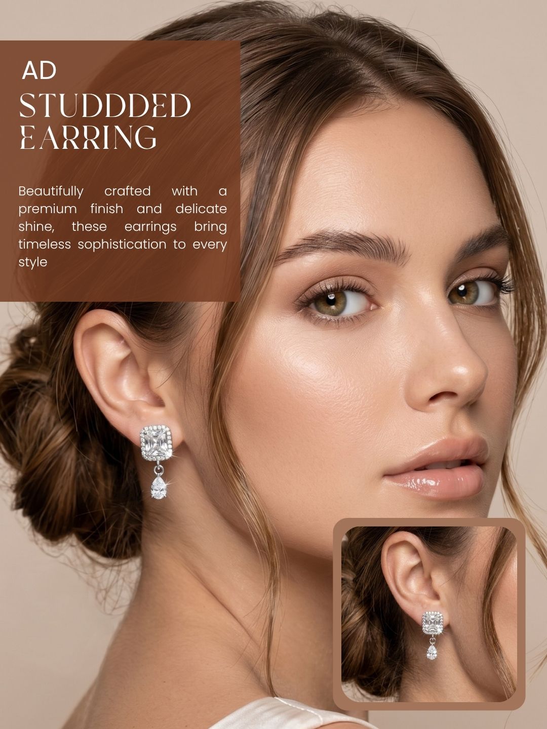 Elegant Sparkling Stone Stud Earrings Combo for Women and Girls