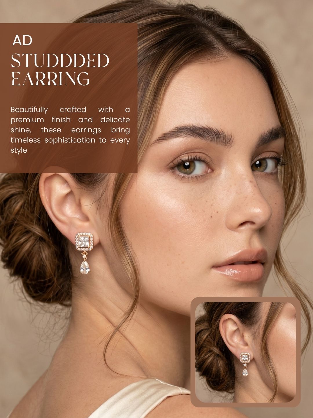 Elegant Sparkling Stone Stud Earrings Combo for Women and Girls