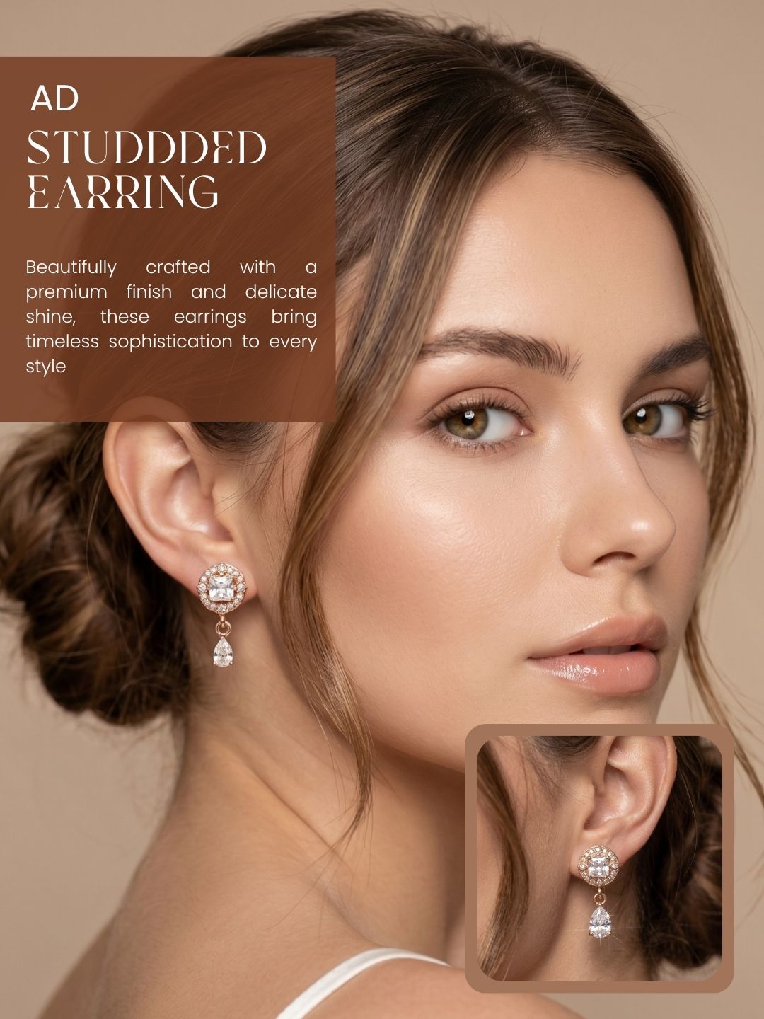 Elegant Sparkling Stone Stud Earrings Combo for Women and Girls