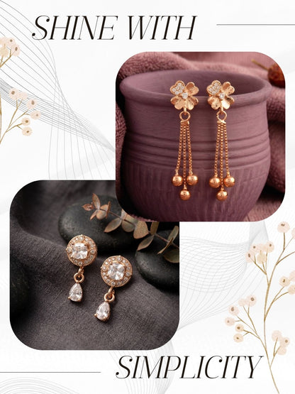 Elegant Sparkling Stone Stud Earrings Combo for Women and Girls