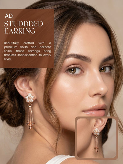 Elegant Sparkling Stone Stud Earrings Combo for Women and Girls