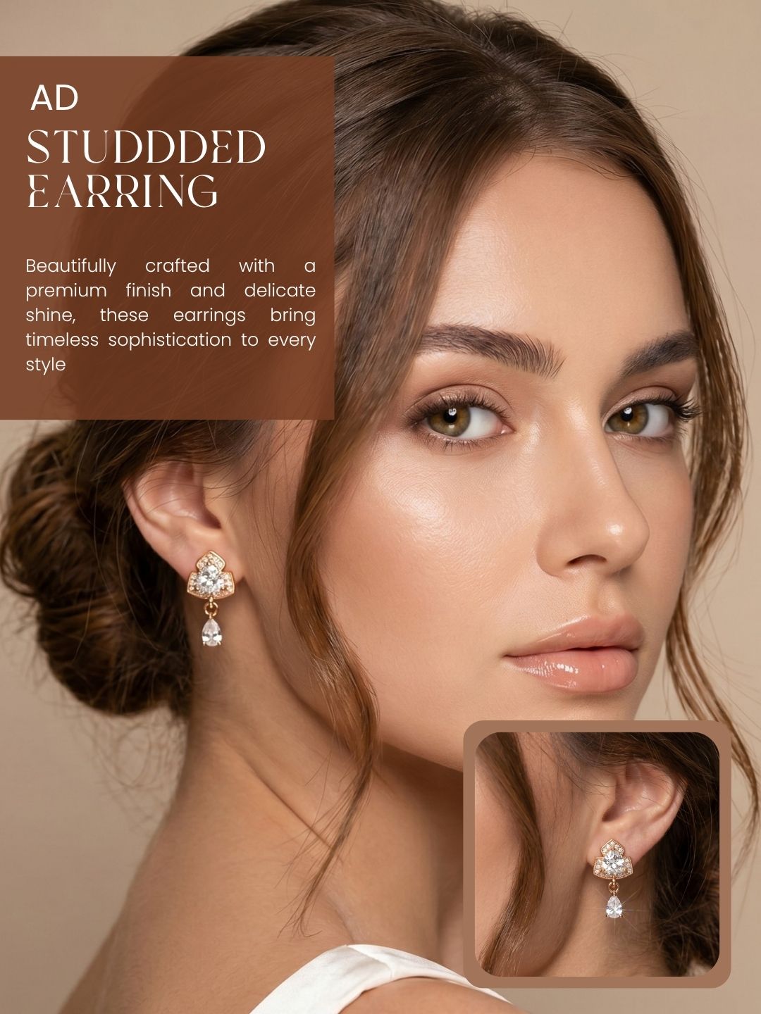 Elegant Sparkling Stone Stud Earrings Combo for Women and Girls