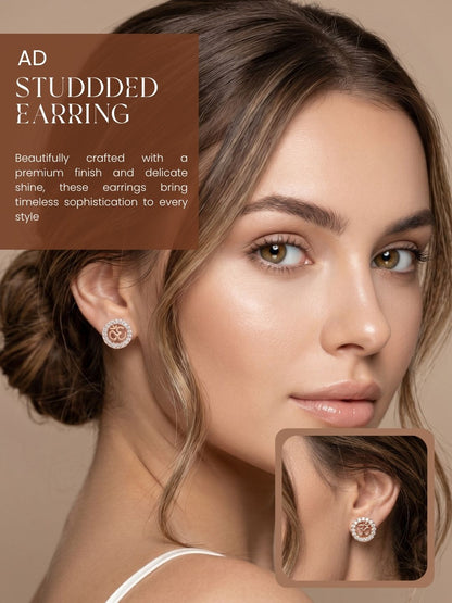 Elegant Sparkling Stone Stud Earrings Combo for Women and Girls