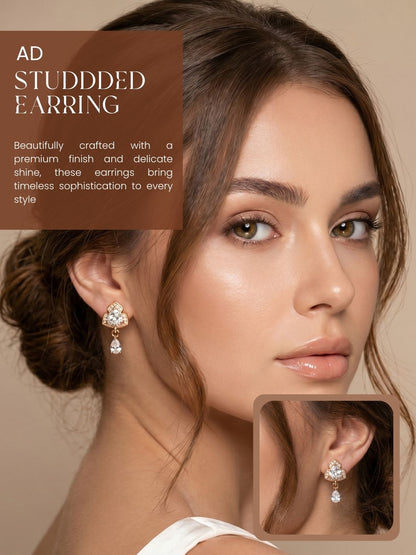 Elegant Sparkling Stone Stud Earrings Combo for Women and Girls