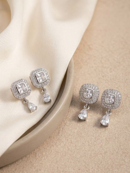 Elegant Sparkling Stone Stud Earrings Combo for Women and Girls