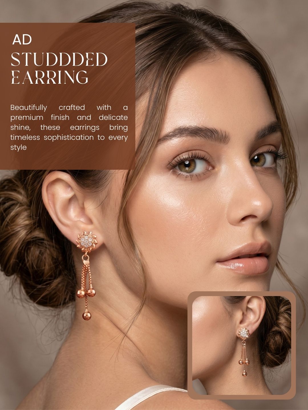 Elegant Sparkling Stone Stud Earrings Combo for Women and Girls