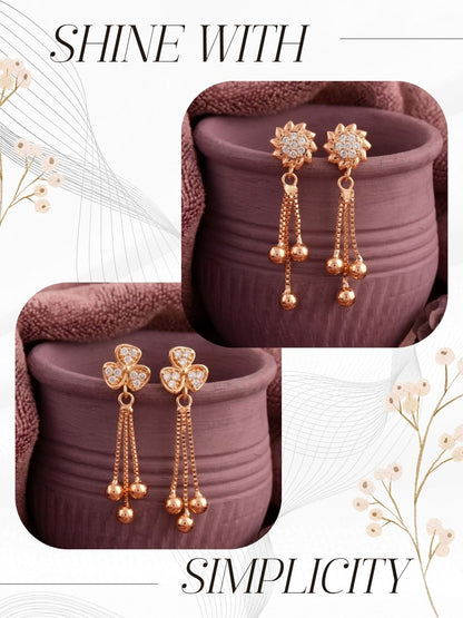 Elegant Sparkling Stone Stud Earrings Combo for Women and Girls