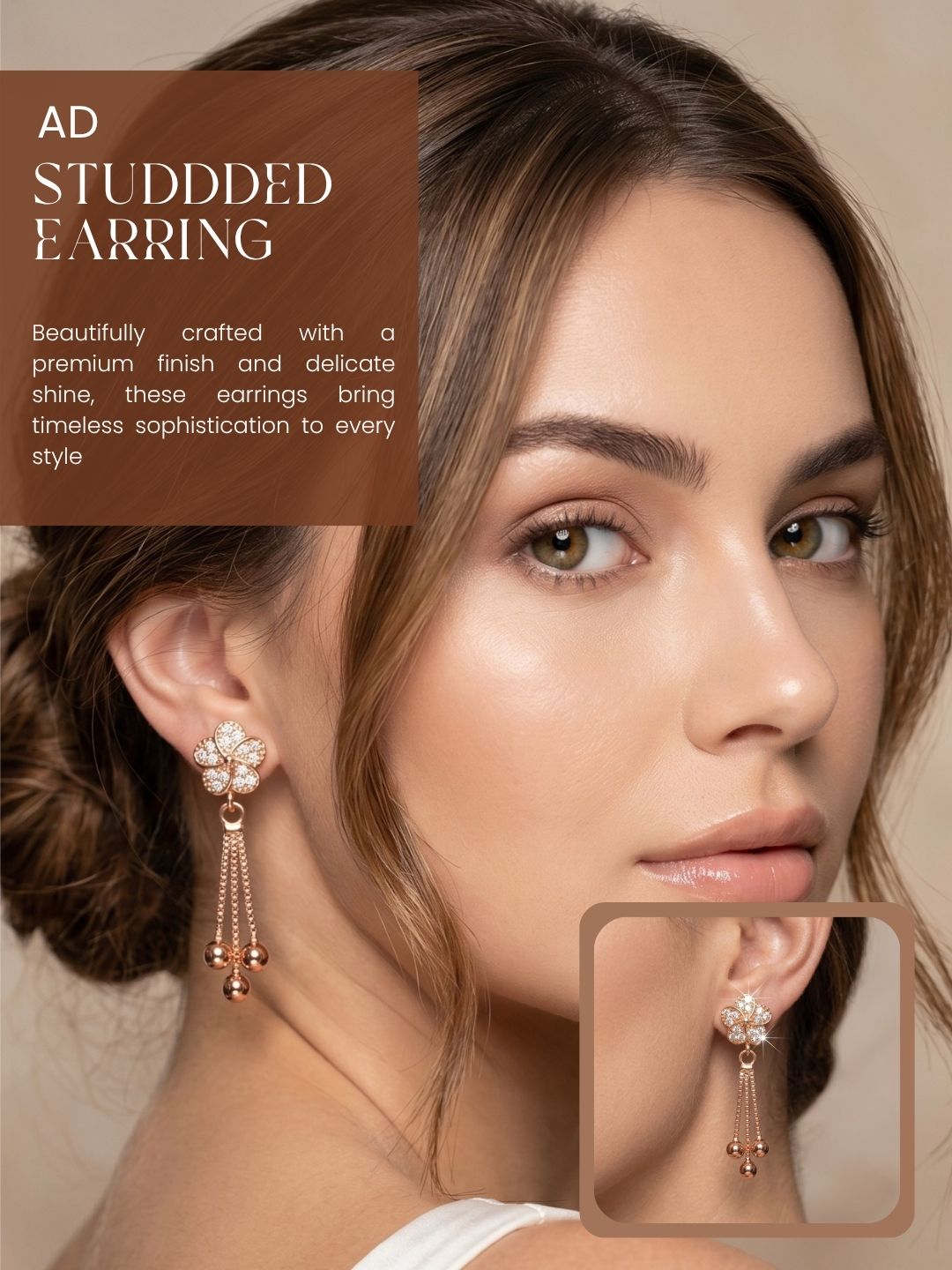 Elegant Sparkling Stone Stud Earrings Combo for Women and Girls