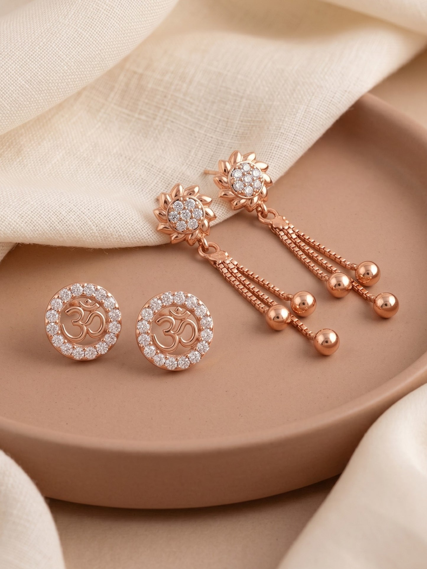 Elegant Sparkling Stone Stud Earrings Combo for Women and Girls