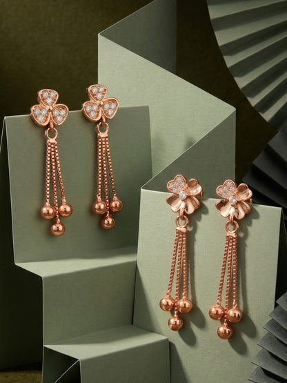 Elegant Sparkling Stone Stud Earrings Combo for Women and Girls
