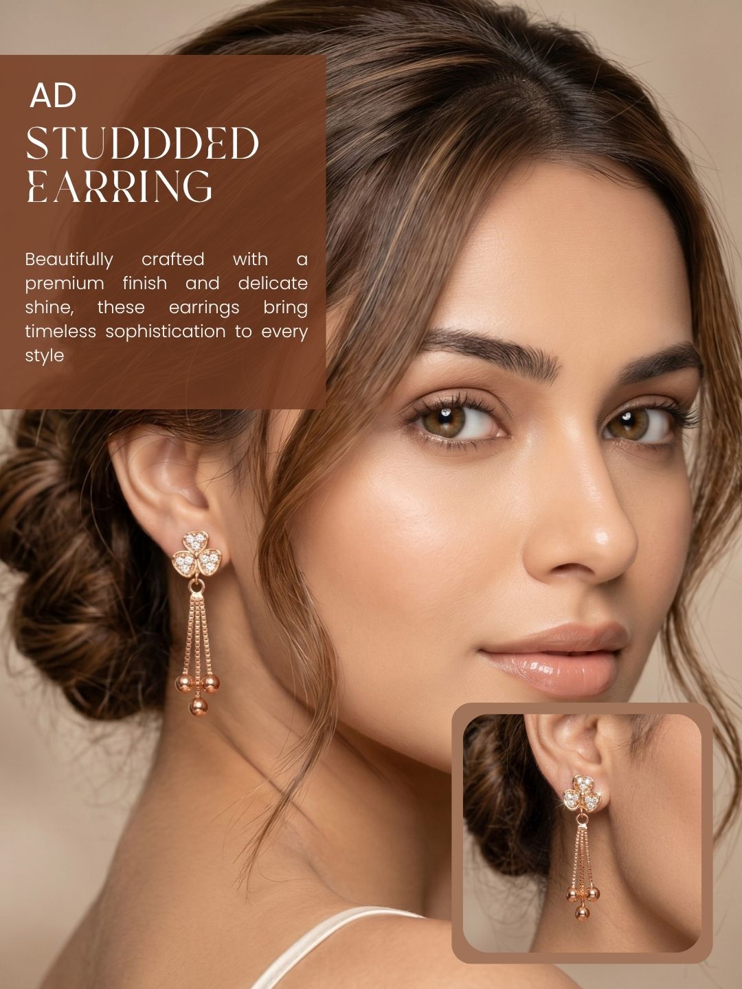 Elegant Sparkling Stone Stud Earrings Combo for Women and Girls