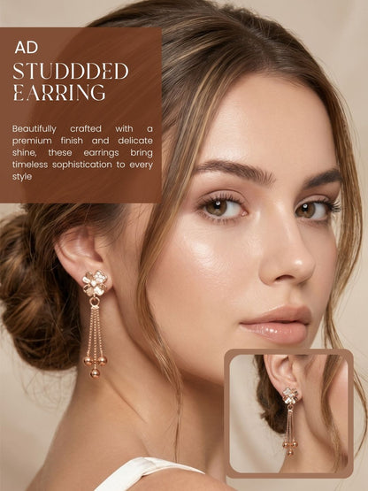 Elegant Sparkling Stone Stud Earrings Combo for Women and Girls