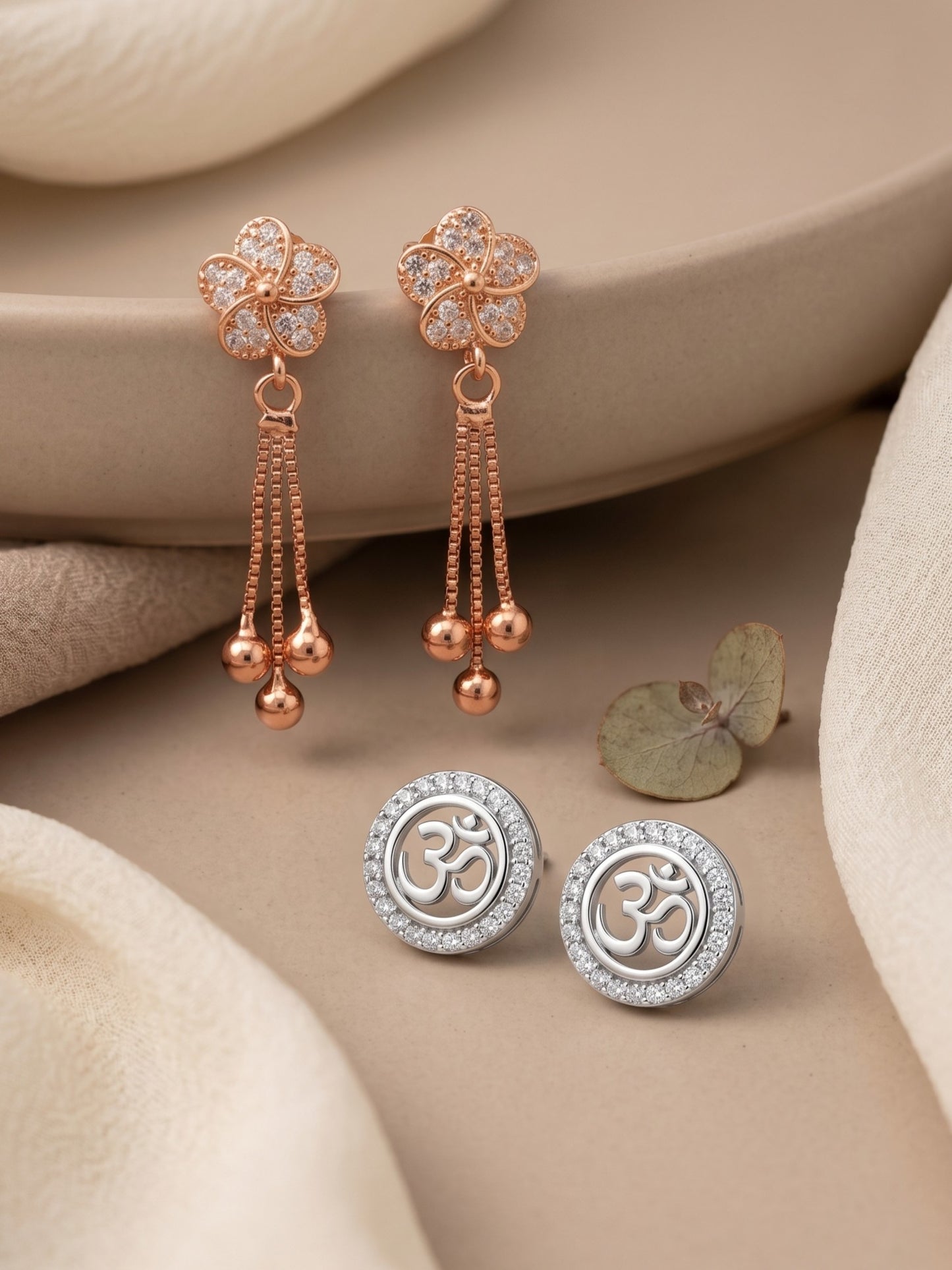 Elegant Sparkling Stone Stud Earrings Combo for Women and Girls