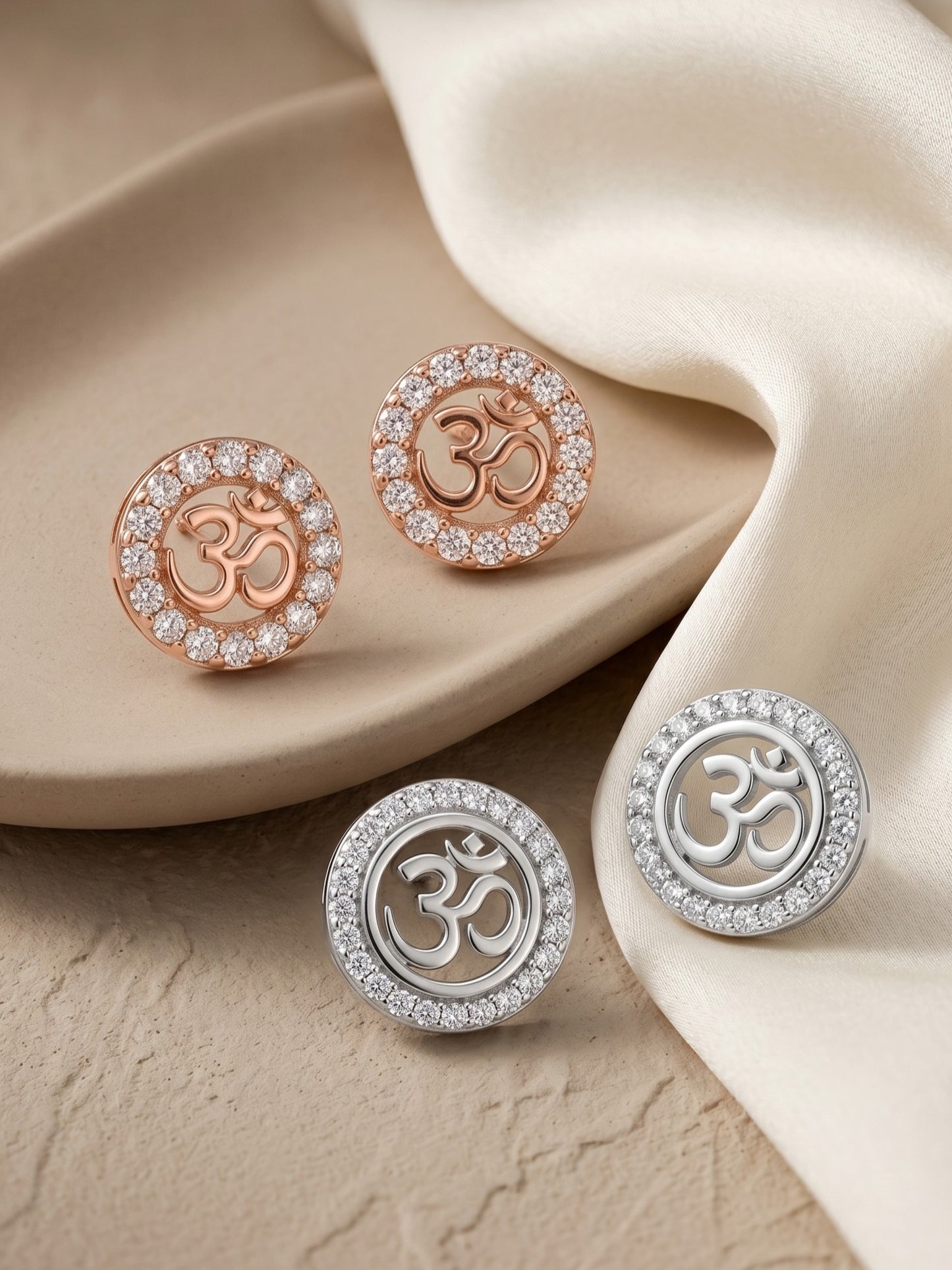 Elegant Sparkling Stone Stud Earrings Combo for Women and Girls