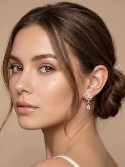 Elegant Premium Stone Studded Drop Earrings for Women
