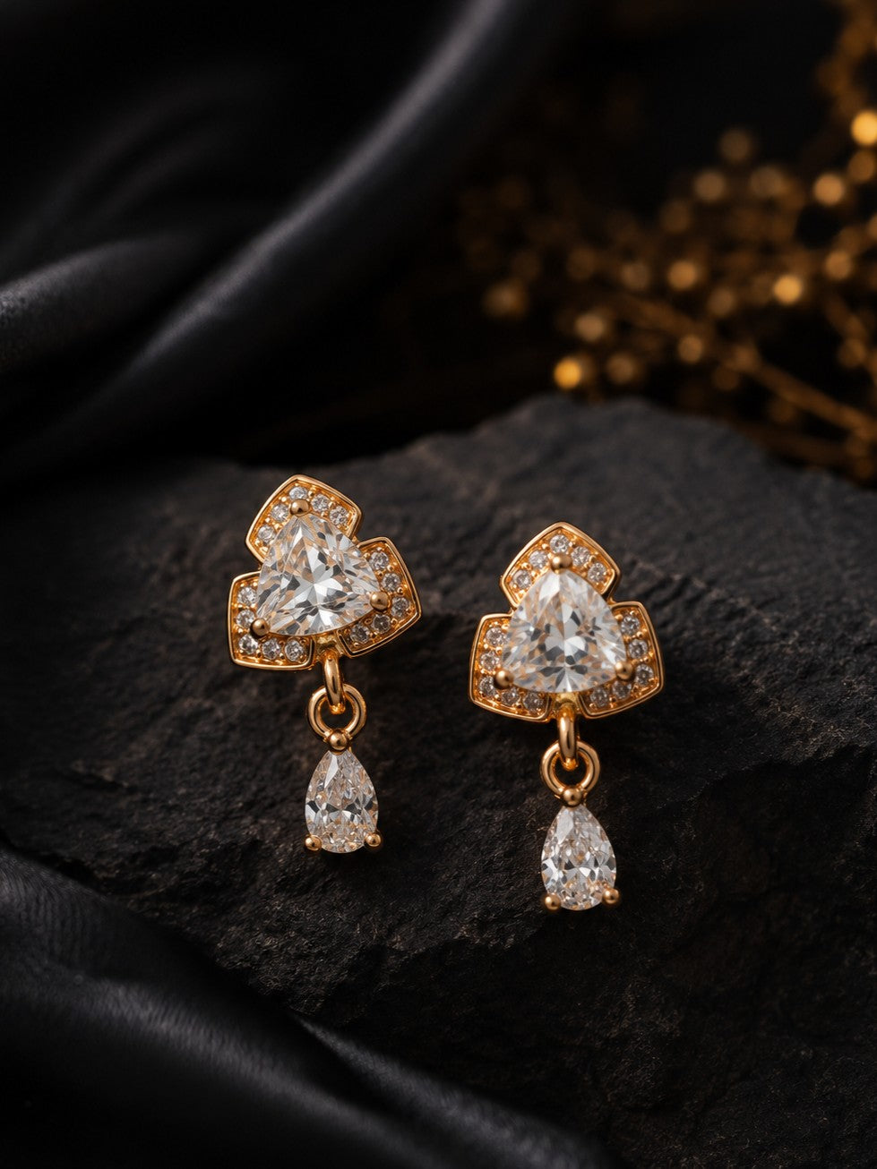 Elegant Premium Stone Studded Drop Earrings for Women