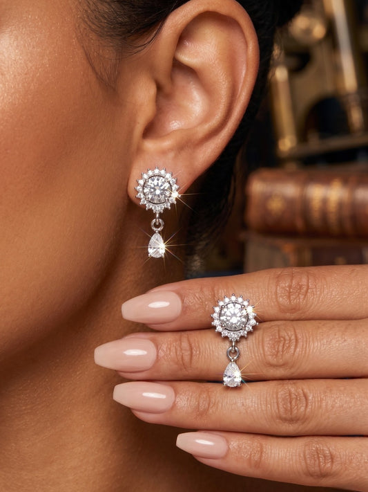 Elegant Premium Stone Studded Drop Earrings for Women