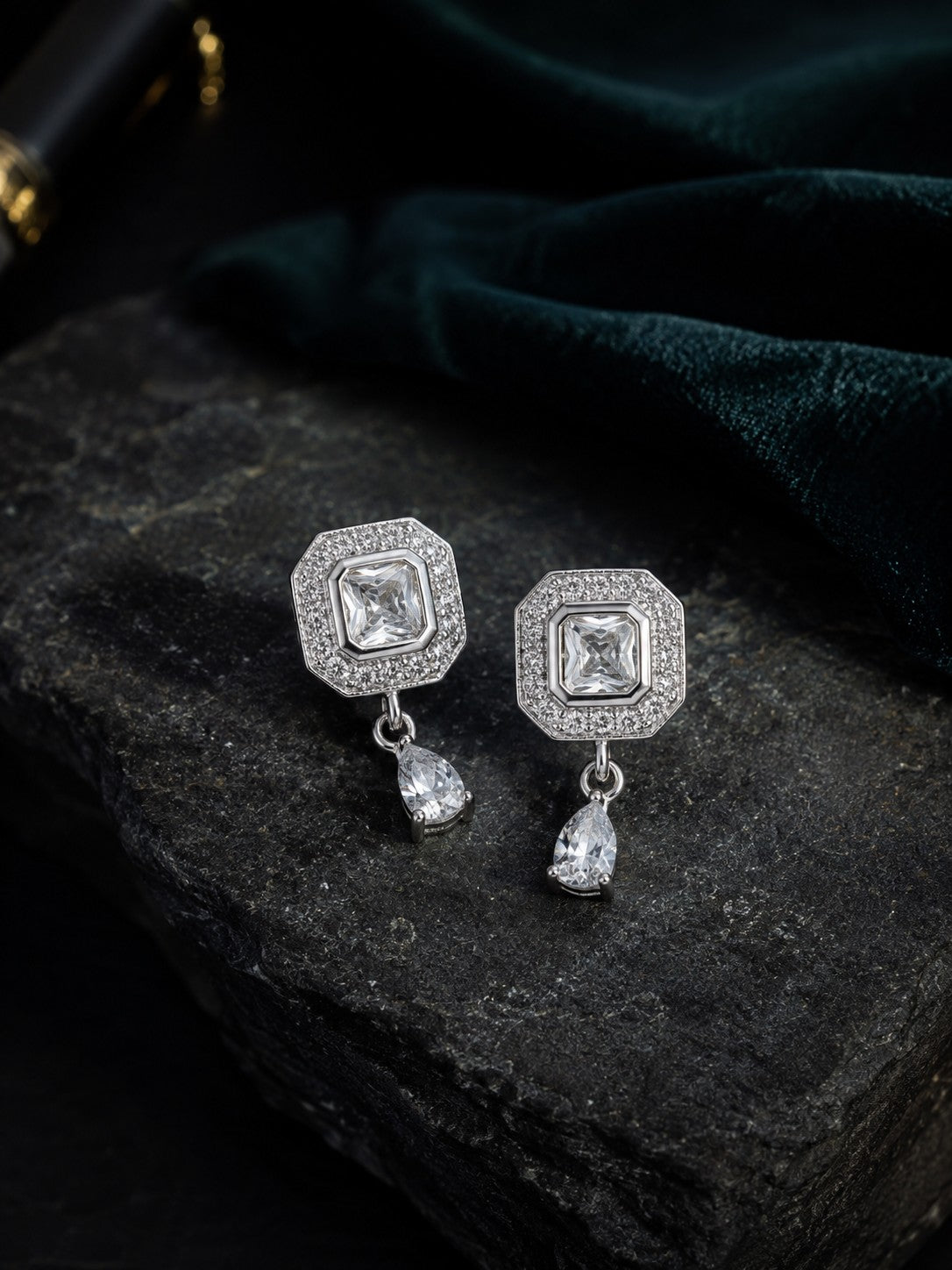 Elegant Premium Stone Studded Drop Earrings for Women